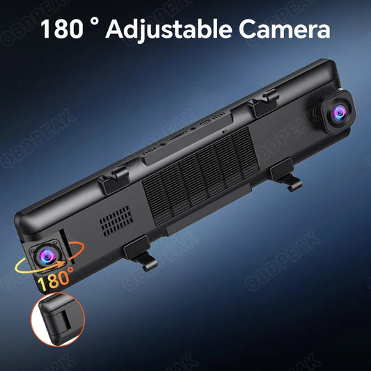 AutoDefend 11.26” 3-Camera 2.5K Mirror Dash Cam | Wireless CarPlay + Android Auto | Full Touchscreen | Night Vision | GPS | Bluetooth | Reversing Assist
